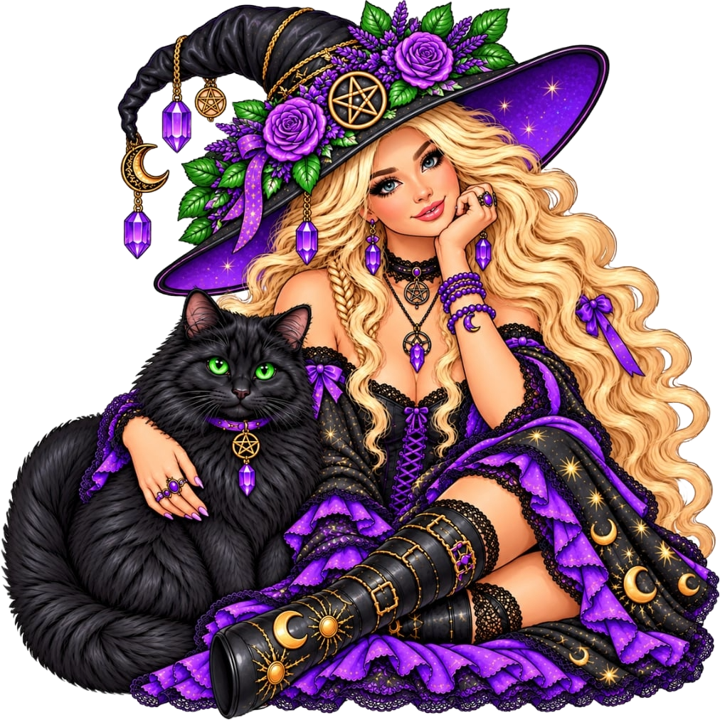 Enchanted Witch and her Cat