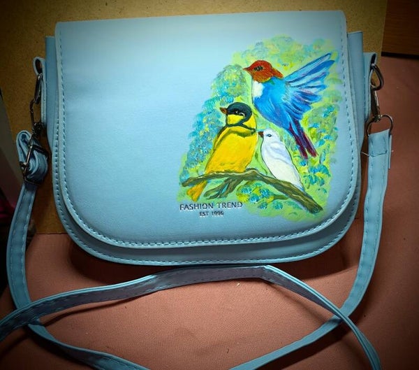 006-Birds on blue bag