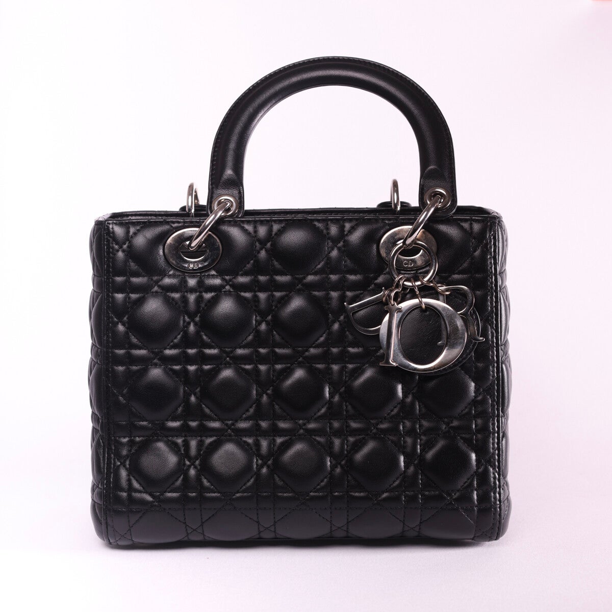 Medium Lady Dior Bag Black Cannage Lambskin