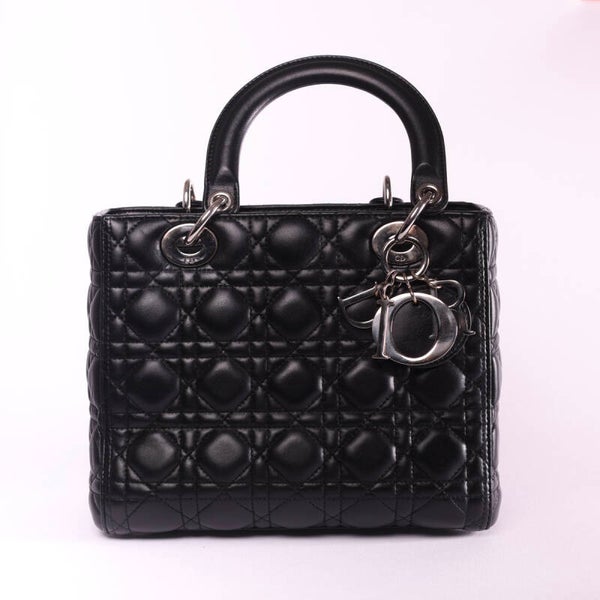 Medium Lady Dior Bag Black Cannage Lambskin