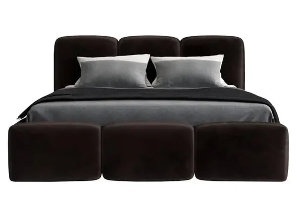 Lit rembourré avec coffre de rangement - SOPHIE