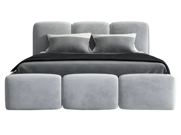 Lit rembourré avec coffre de rangement - SOPHIE