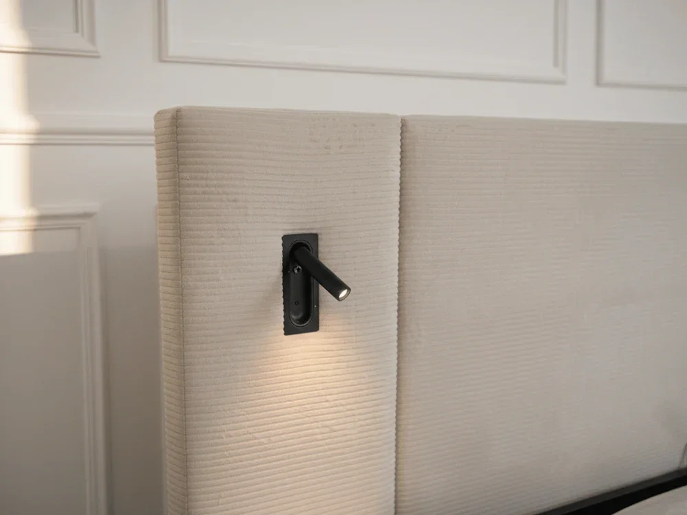 Lit Élysée – Cosy Pet Edition : tête de lit XXL, coffre, lumières, USB & tables de chevet incluses