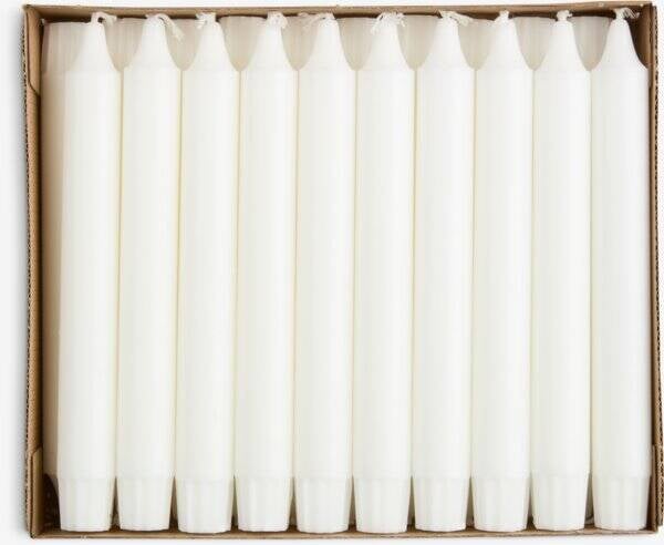 1 witte dinerkaars (h 20 cm) voor dip & dye