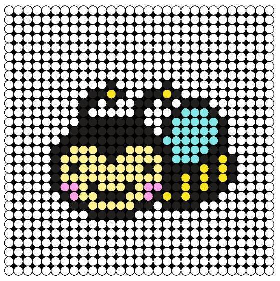 Een strijkkralen voorbeeld en patroon van een bijtje