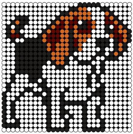 Een strijkkralen voorbeeld en patroon van een beagle