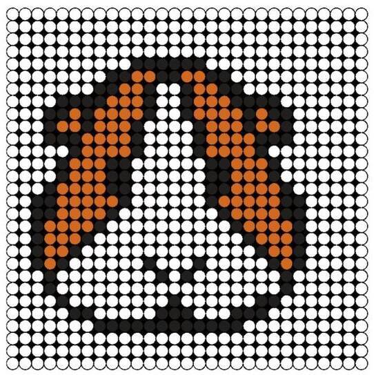 Een strijkkralen voorbeeld en patroon van een cavia