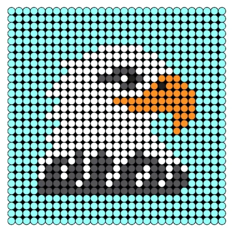 Een strijkkralen voorbeeld en patroon van een adelaar