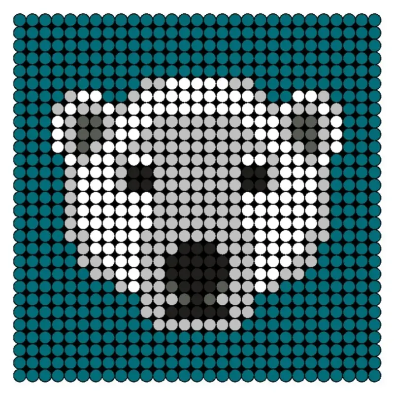 Een strijkkralen voorbeeld en patroon van een ijsbeer