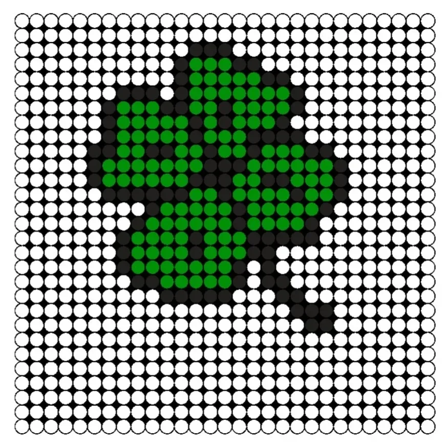 Een strijkkralen patroon van een klavertje vier