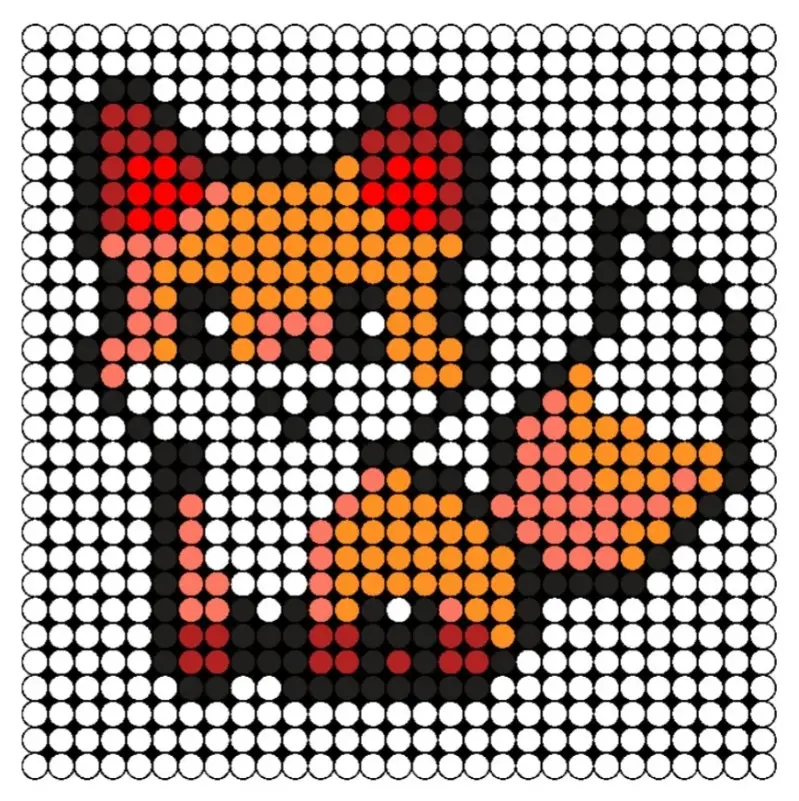 Een strijkkralen patroon van een vosje