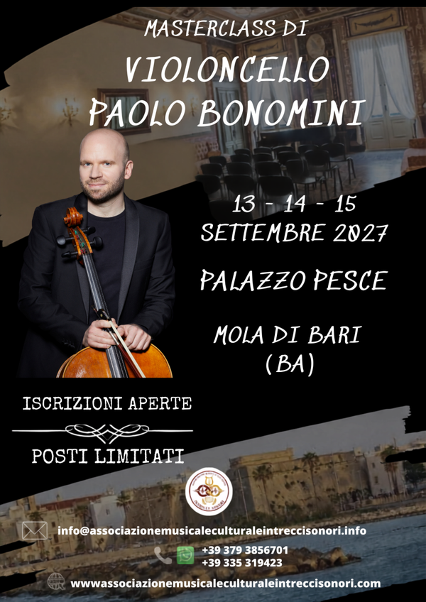 ISCRIZIONE MASTERCLASS VIOLONCELLO PAOLO BONOMINI