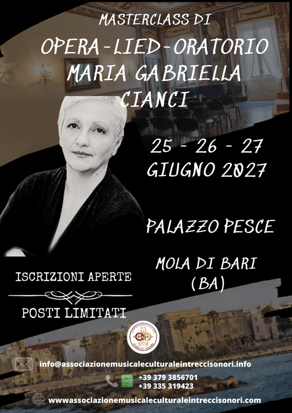 ISCRIZIONE MASTERCLASS MARIA GABRIELLA CIANCI