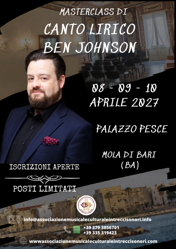 ISCRIZIONE MASTERCLASS BEN JOHNSON