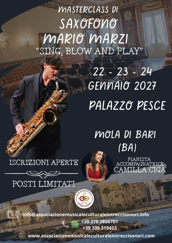 ISCRIZIONE MASTERCLASS SAXOFONO MARIO MARZI