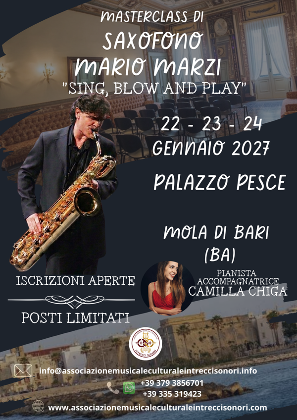 ISCRIZIONE MASTERCLASS SAXOFONO MARIO MARZI