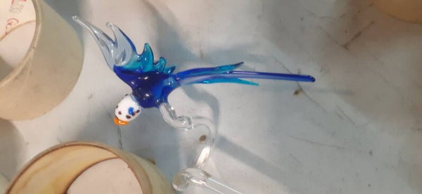 Orchideenstab Wellensittich Glasfigur