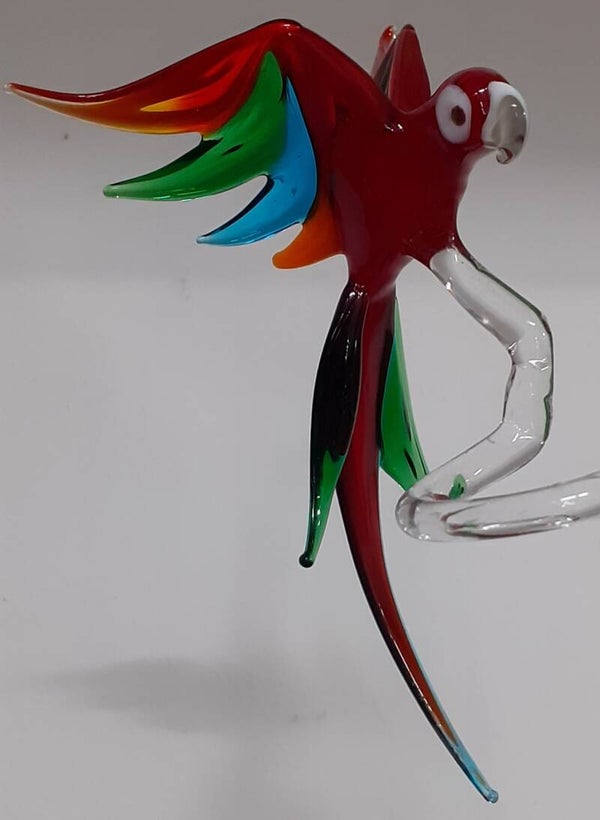 Orchideenstab Papagei Glasfigur