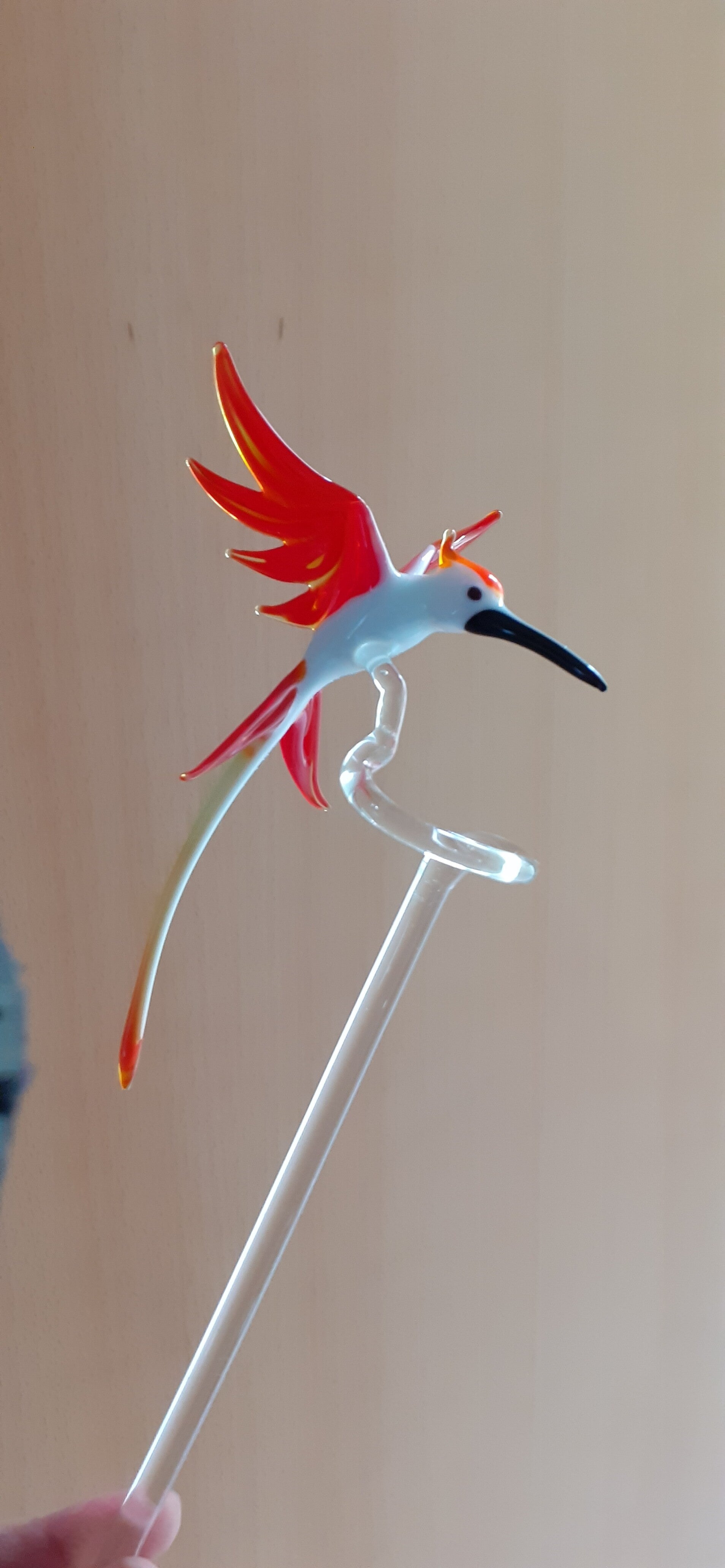 Orchideenstab Kolibri Glasfigur