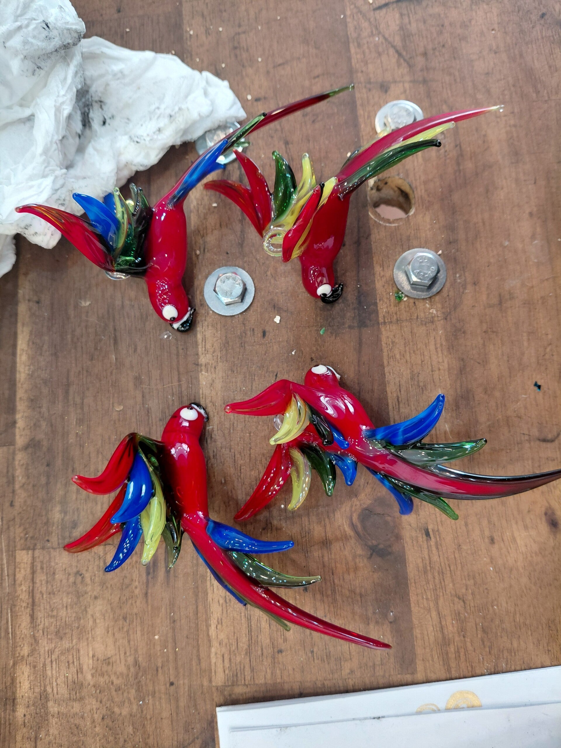 Papagei rot Glasfigur