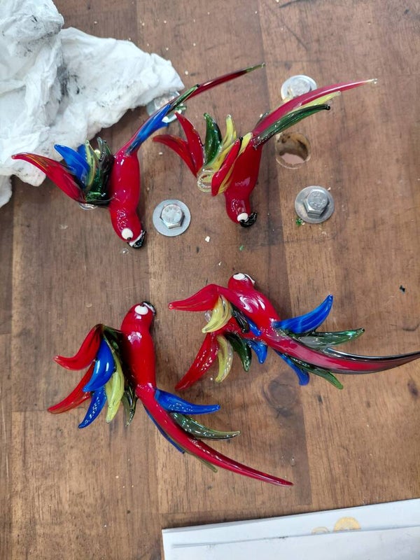 Papagei rot Glasfigur