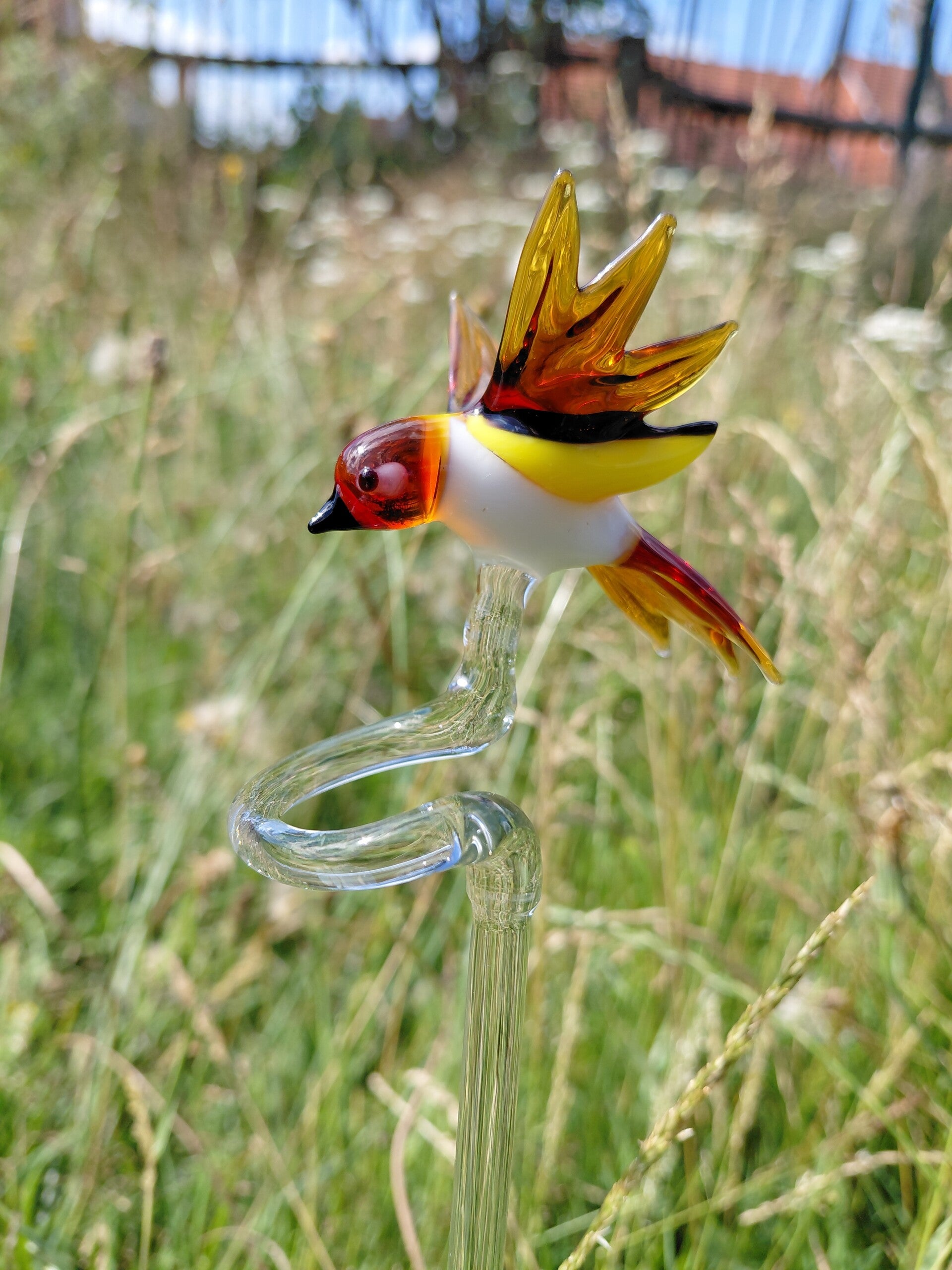 Orchideenstab Stieglitz Glasfigur