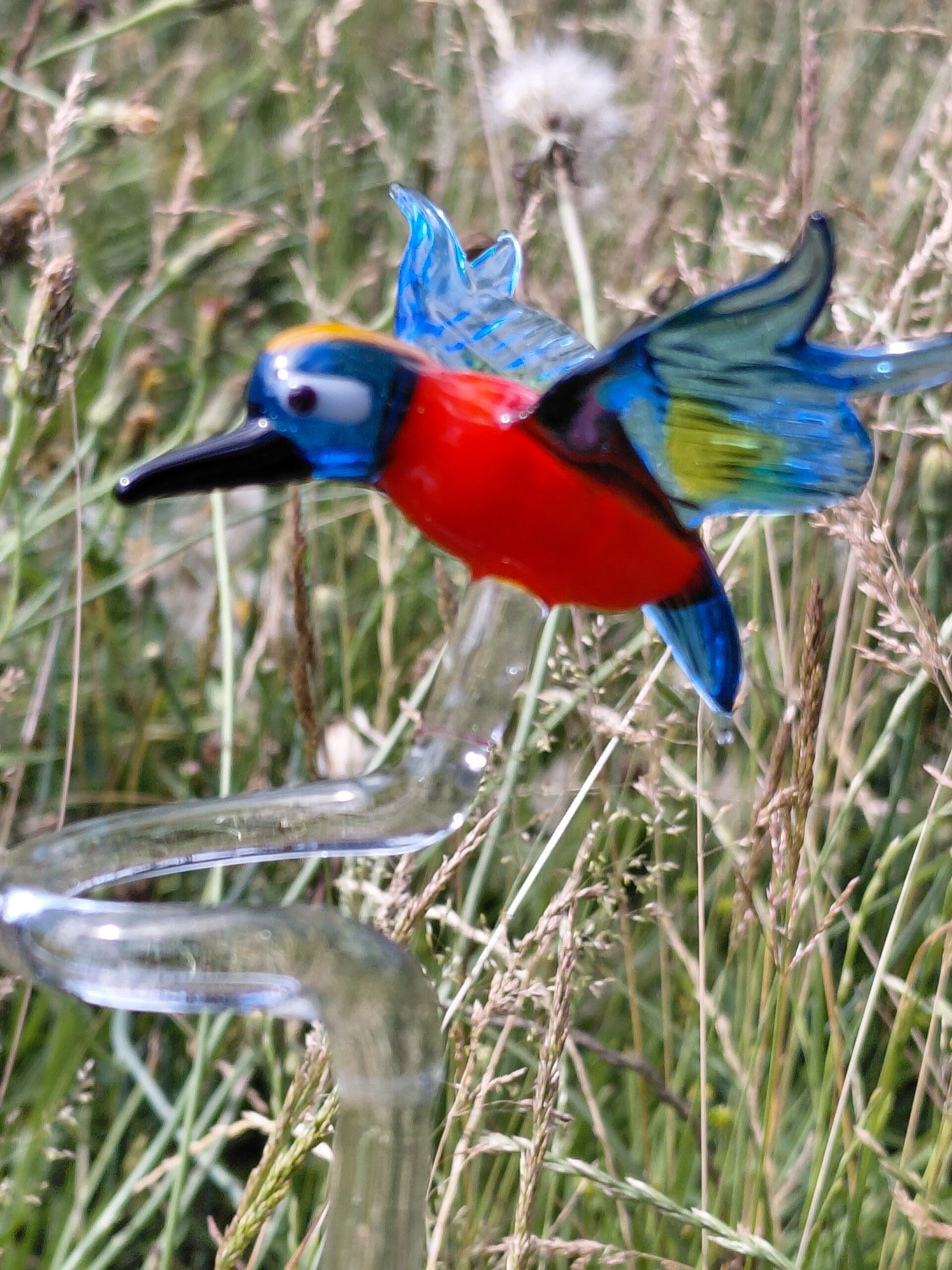 Orchideenstab Eisvogel Glasfigur