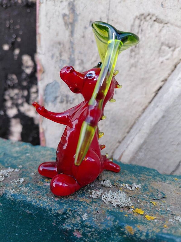 Drache Glasfigur