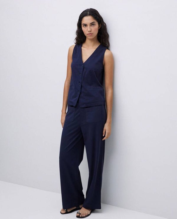 Raw cotton knit pants