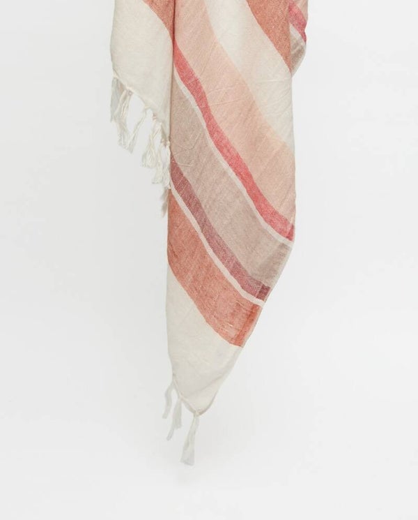 Striped linen foulard