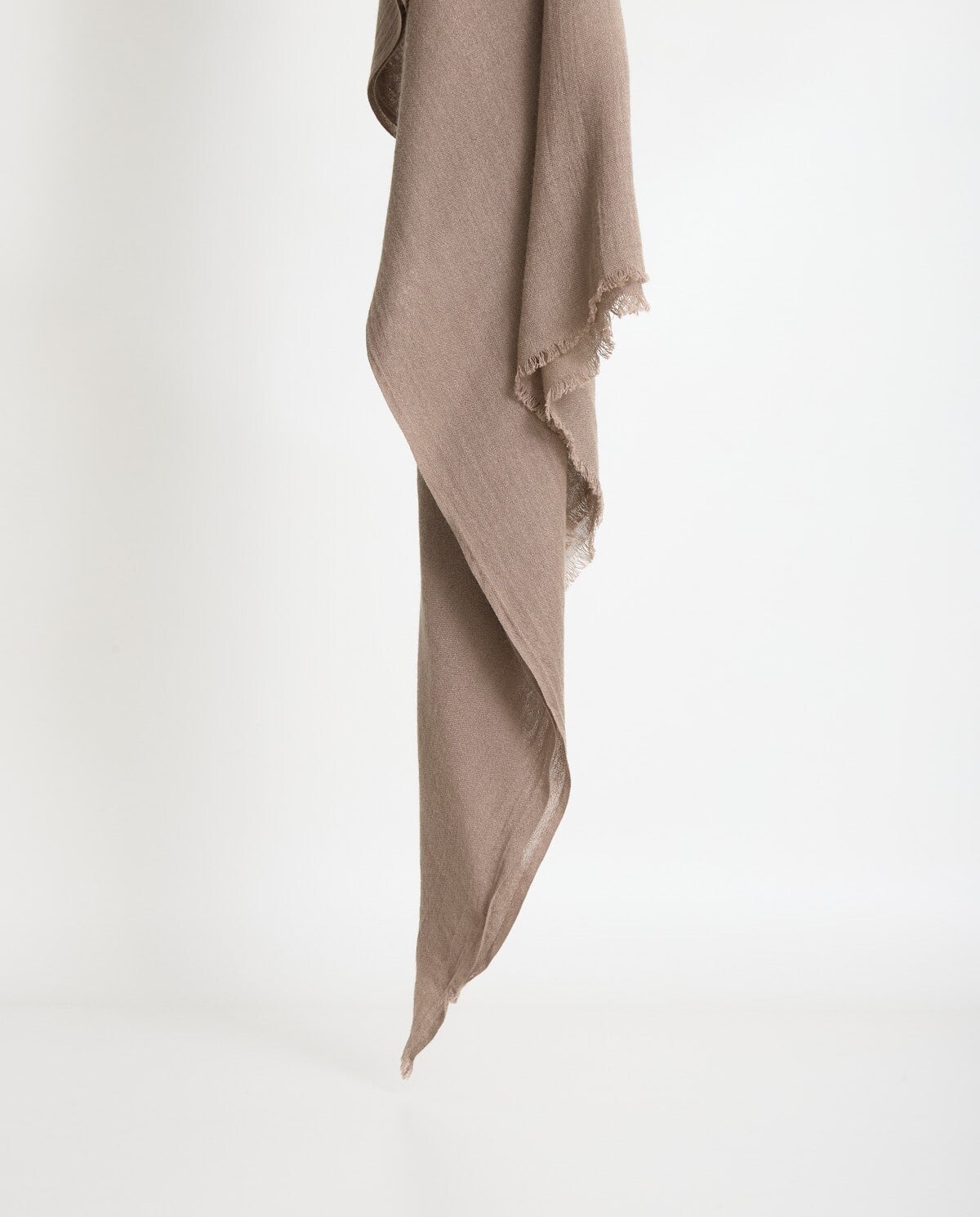 Wool-blend frayed foulard