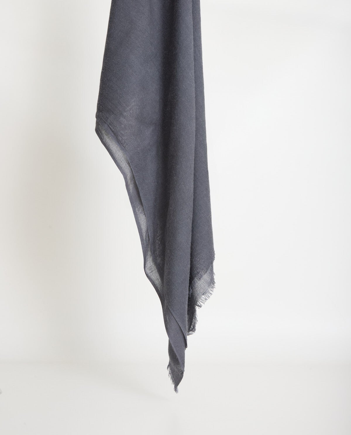 Wool-blend frayed foulard