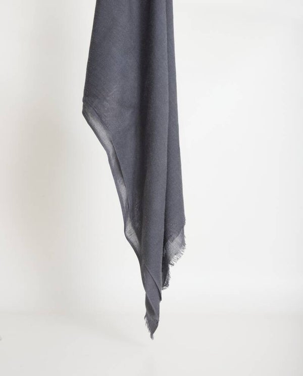 Wool-blend frayed foulard