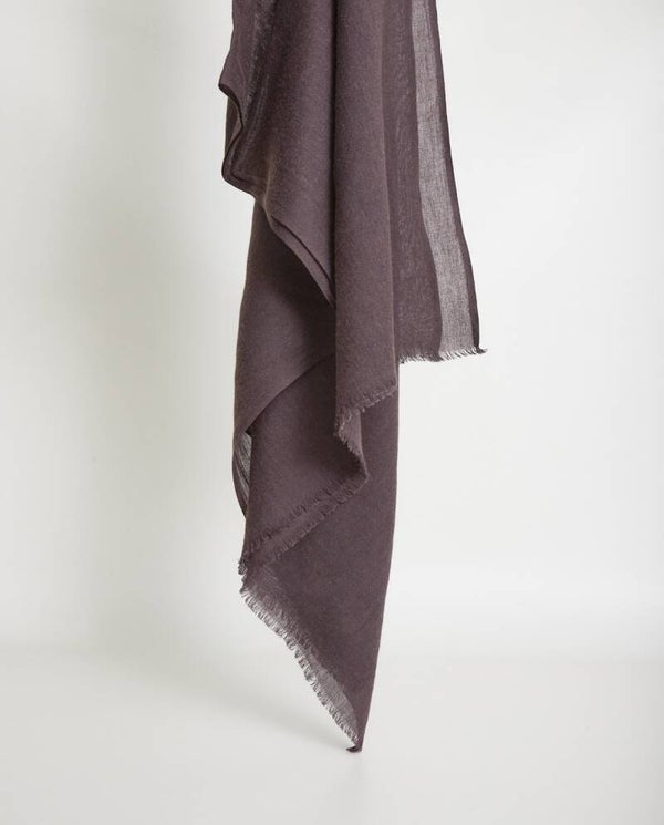 Wool-blend frayed foulard