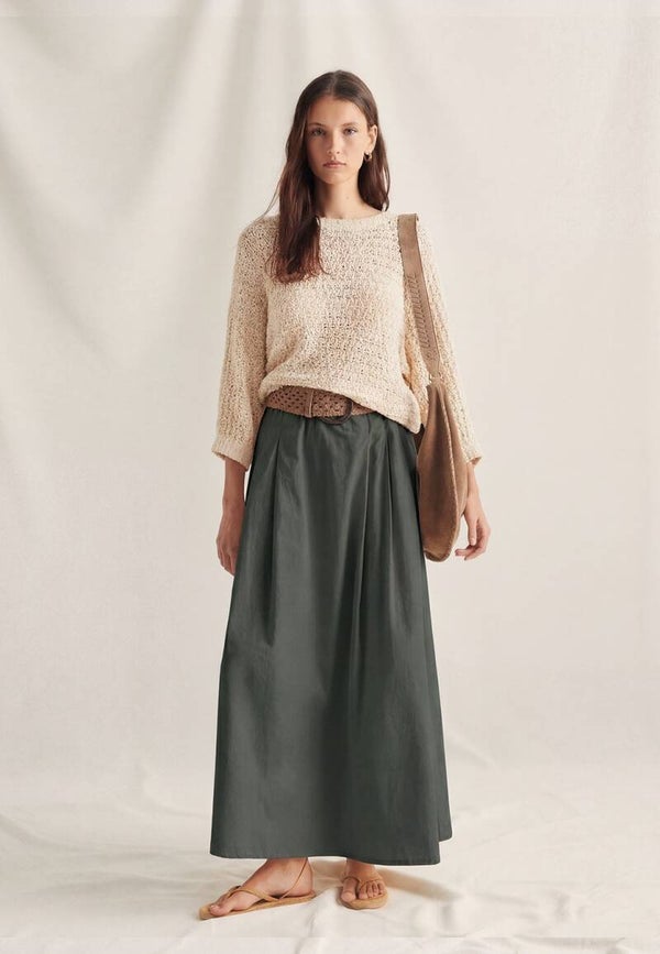 Long poplin skirt