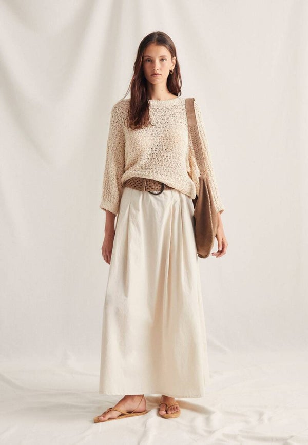 Long poplin skirt