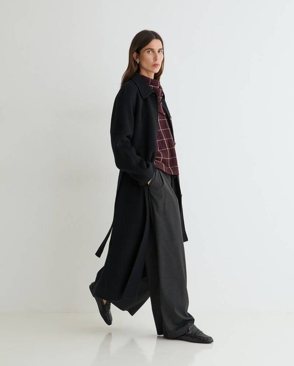 Long Handmade Wool Blend Coat