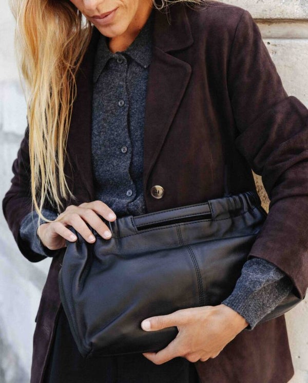 Gathered Leather Bag