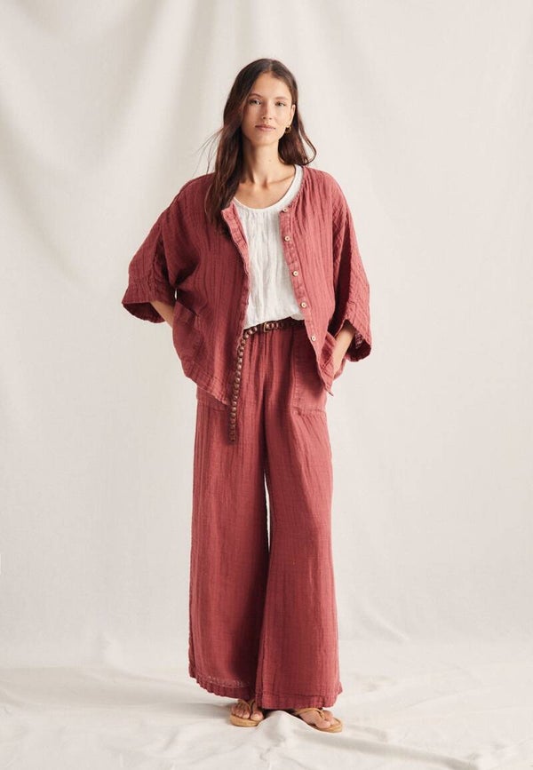 Linen blend trousers