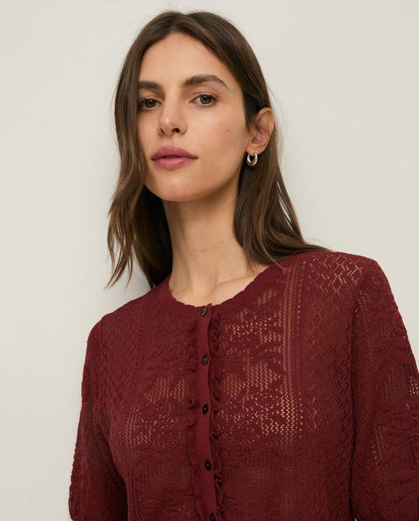 Pointelette cardigan