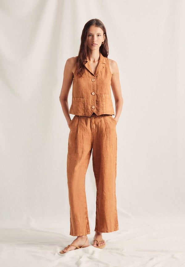 Wide-leg linen trousers
