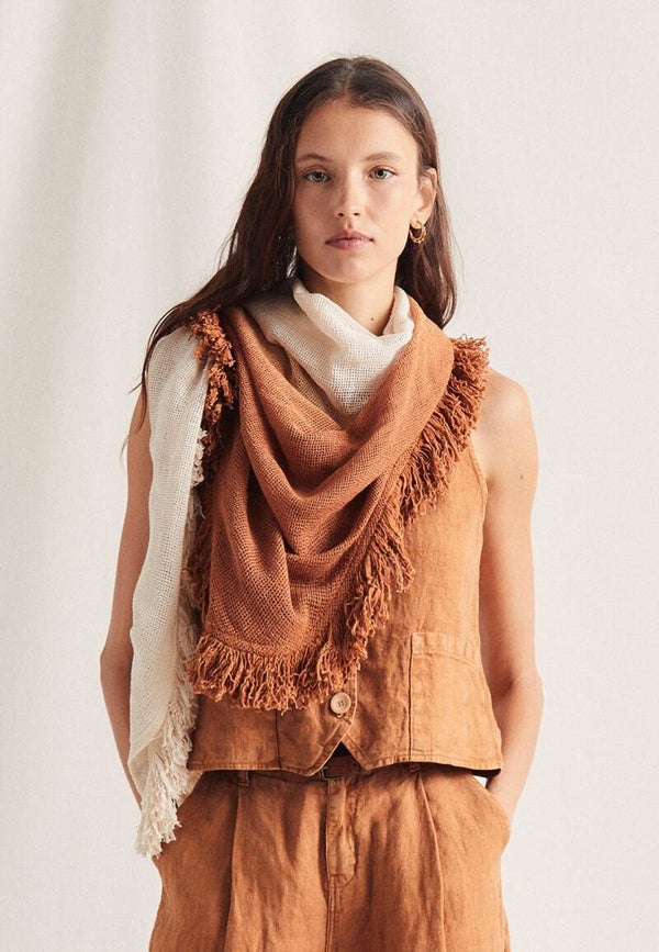 Openwork tie-dye shawl