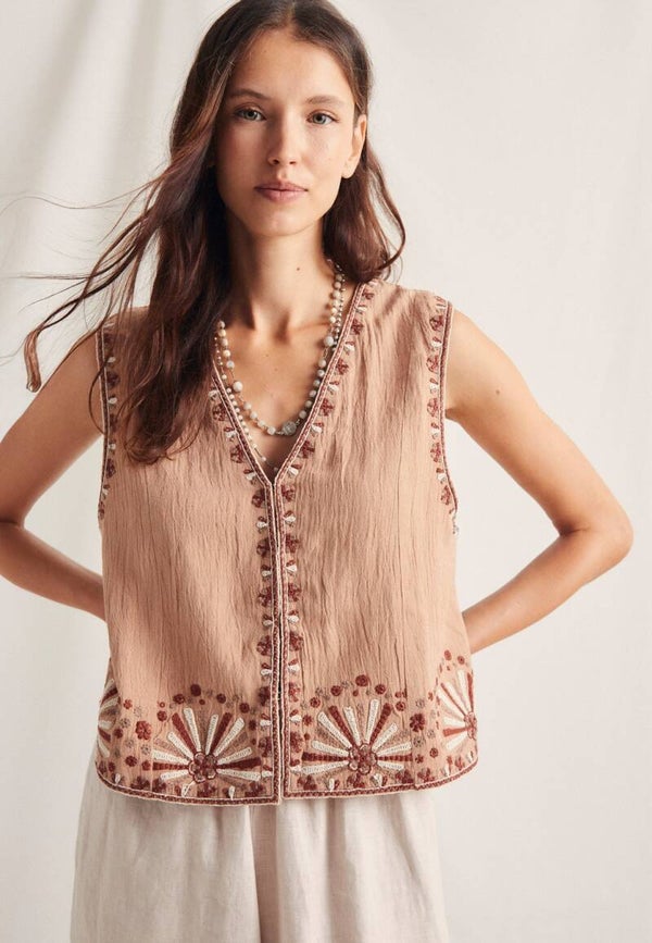 Embroidered vest