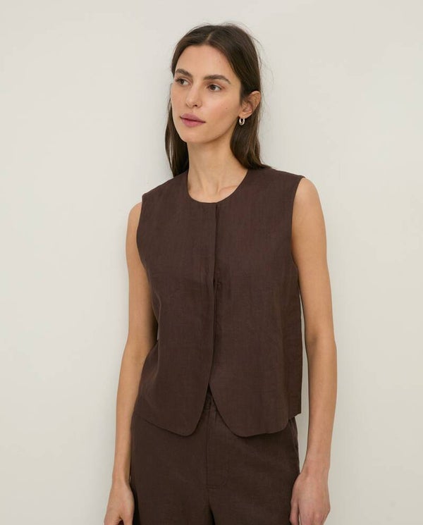 Linen tailored waistcoat