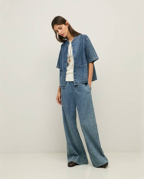 Flowy denim trousers