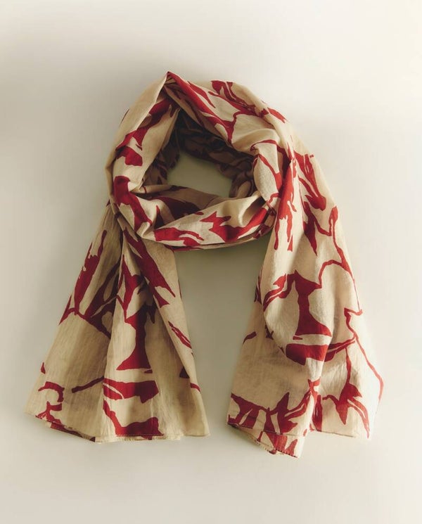 Cotton floral-print foulard