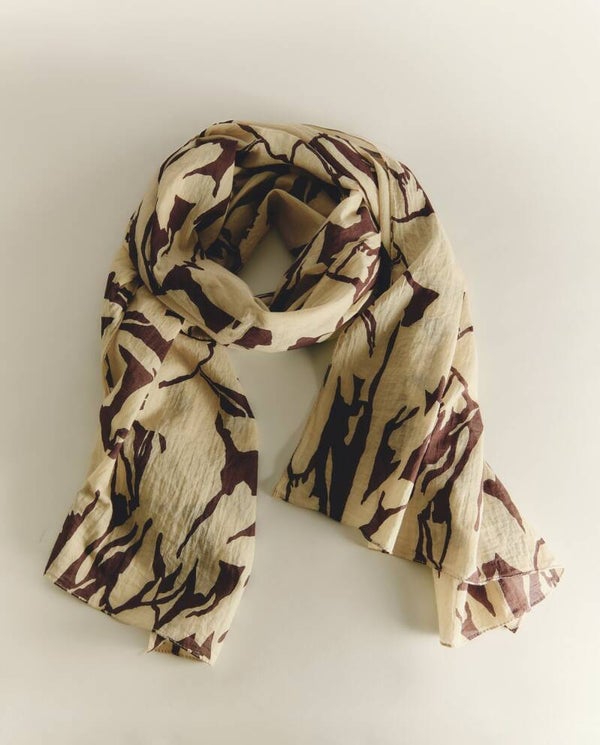 Cotton floral-print foulard
