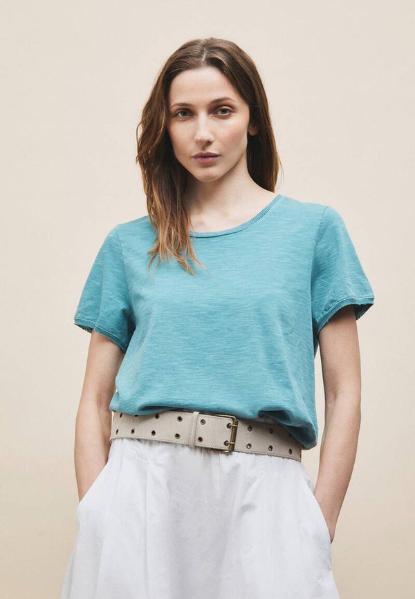 Flamed cotton T-shirt