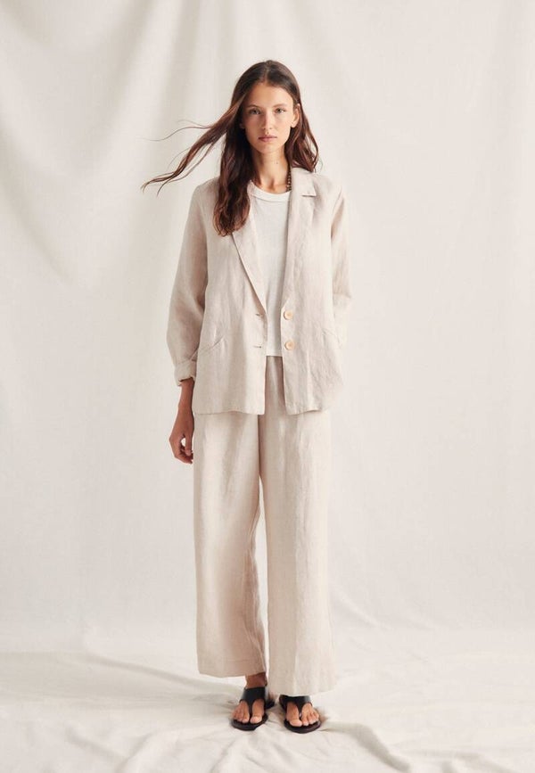 Linen wide leg trousers