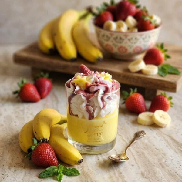 Bananen-Erdbeere Dessert 🍓🍌